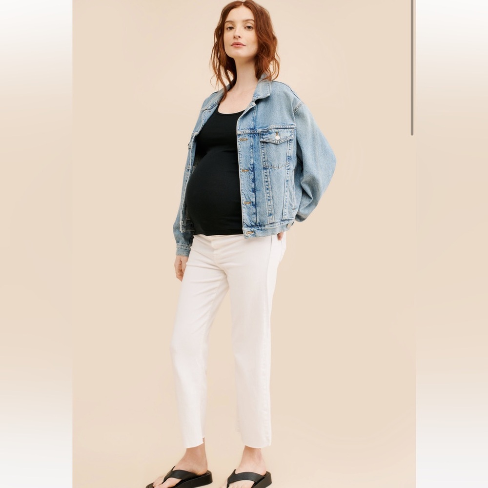 7 for All Mankind Maternity Cropped Alexa Straight Leg Jeans